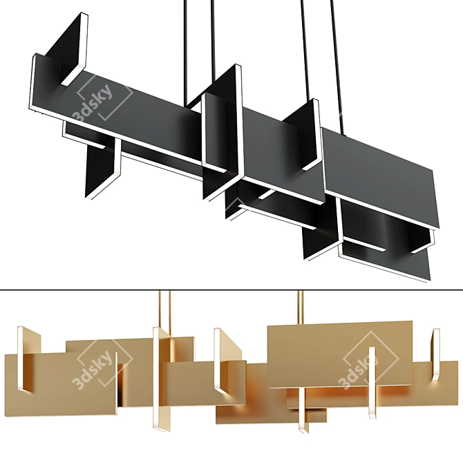 Sleek LED Pendant Light 3D model image 1