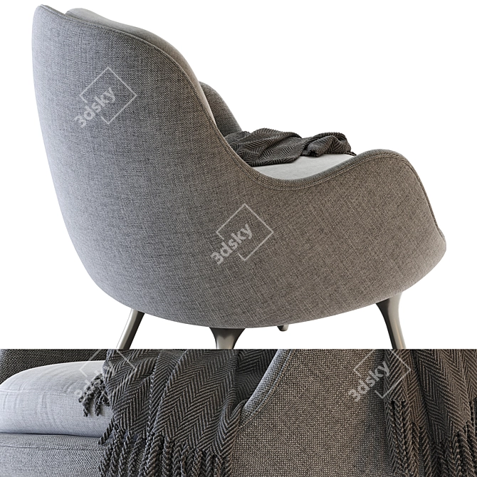 Sleek Modern Fri Easy Chair 3D model image 6