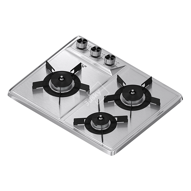 SK Magic Gas Cooktop - Trio 3D model image 2