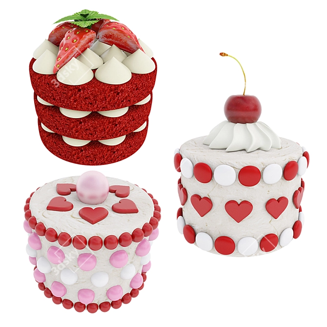 Valentine's Day Sweet Treats Collection 3D model image 1