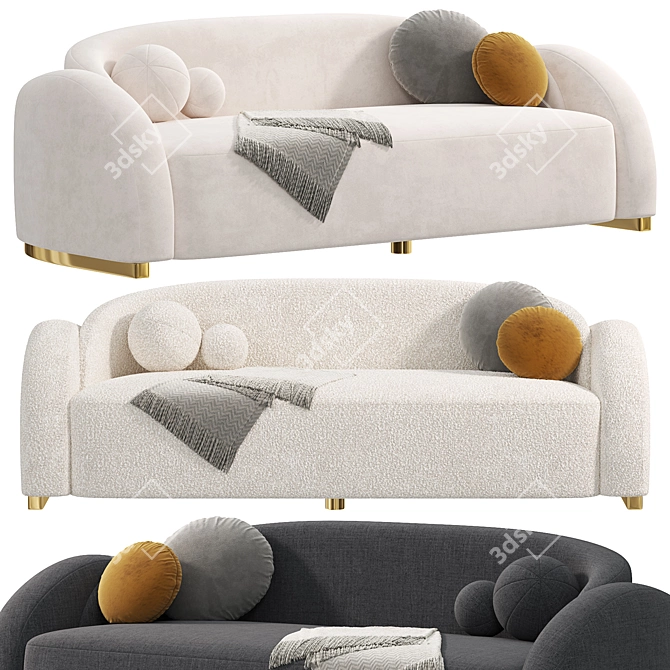 Elegant CURVAO Sofa in Millimeters 3D model image 1