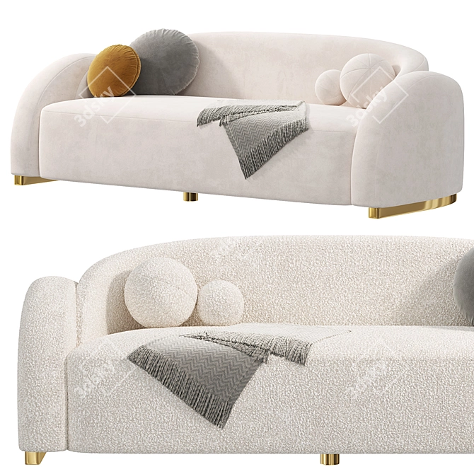 Elegant CURVAO Sofa in Millimeters 3D model image 3