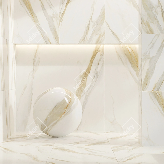 Marble BUNDLE: Calacatta Gold & Carrara White 3D model image 5