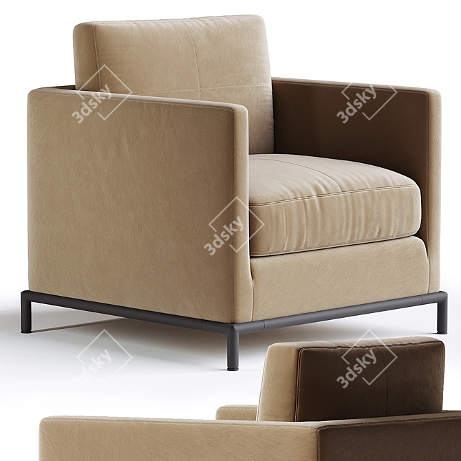 Modern Italian Design Armchair George 3D model image 1