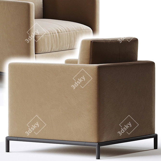 Modern Italian Design Armchair George 3D model image 3