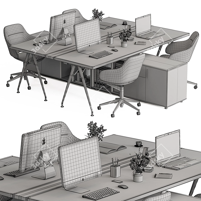 Office Essentials Set - Ergonomic Furniture 3D model image 5