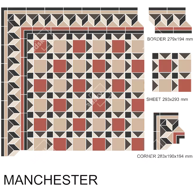 Portuguese Tile Victorian Manchester 3D model image 2