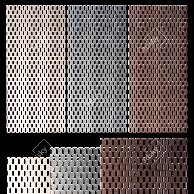 Perforated Metal Panels - Decorative Wall & Ceiling Textures 3D model image 1