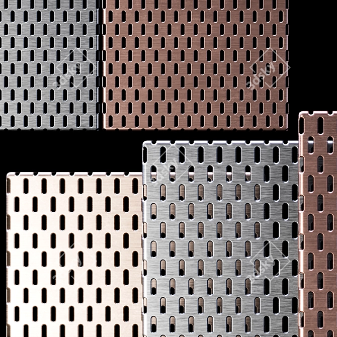 Perforated Metal Panels - Decorative Wall & Ceiling Textures 3D model image 6