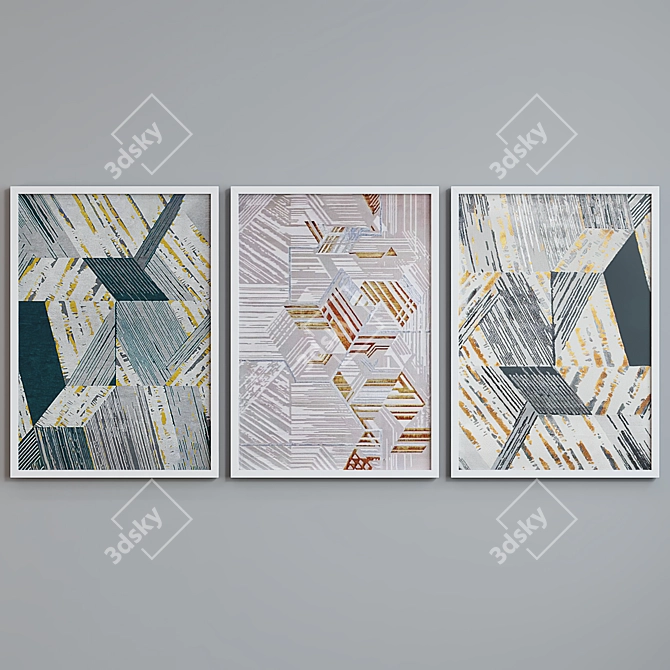 Modern Abstract Picture Frame Set 3D model image 4