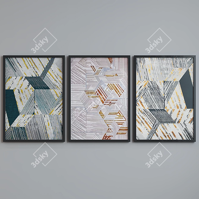 Modern Abstract Picture Frame Set 3D model image 5