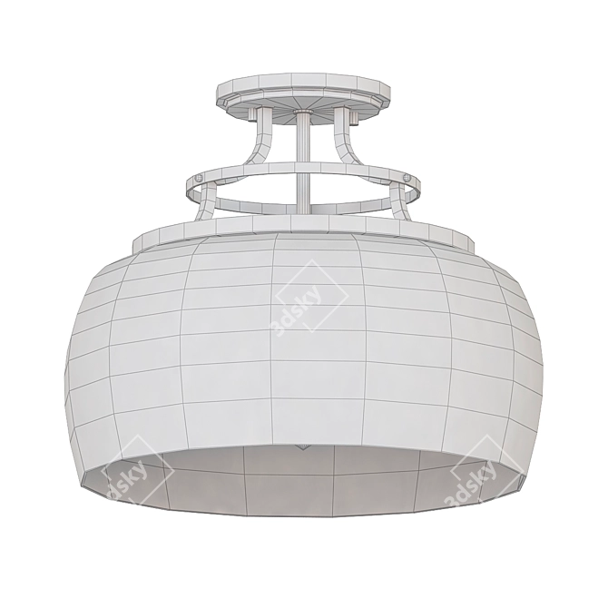 Clear Glass LED Ceiling Light 3D model image 2