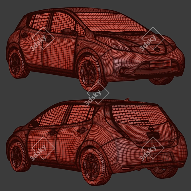 Electric Car Nissan Leaf 2011 3D model image 7