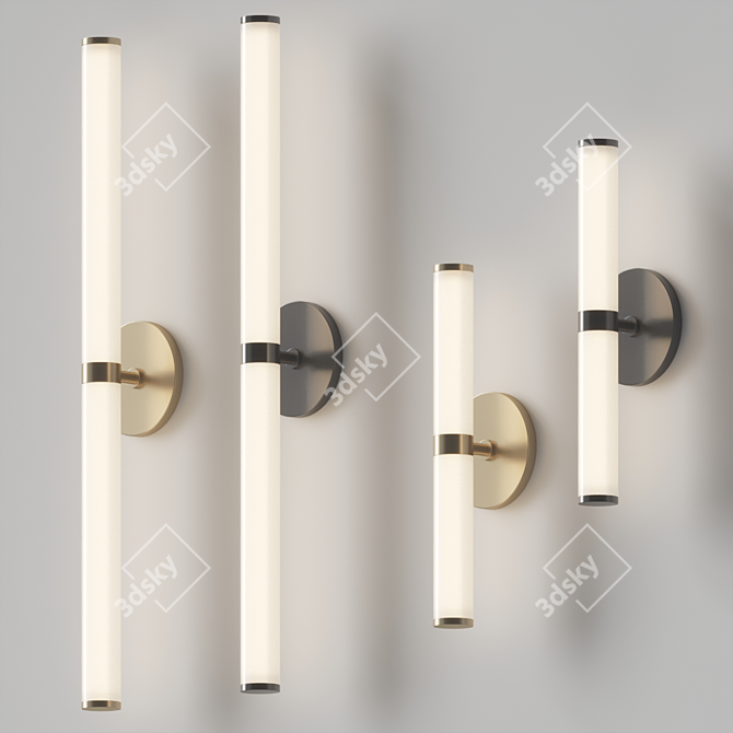 Modern Metal Line Wall Light 3D model image 1