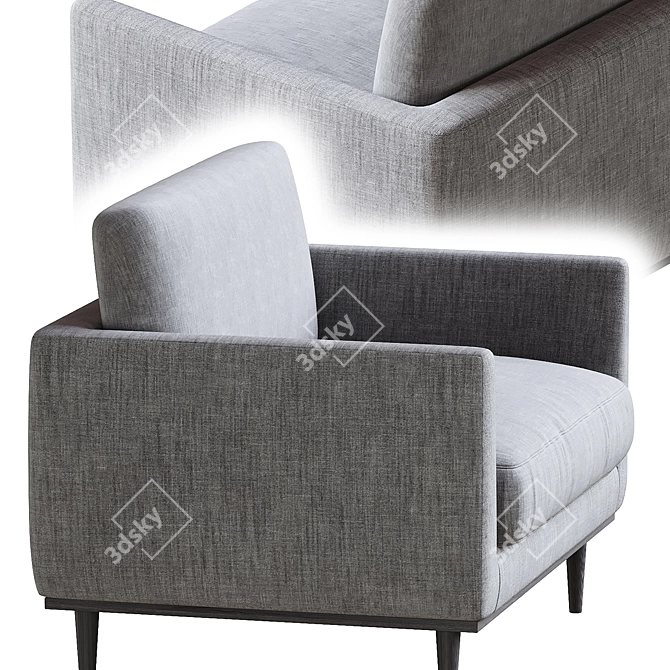 Luxurious Norfolk Love Seat Sofa 3D model image 2