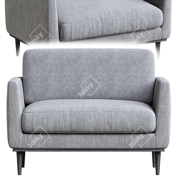 Luxurious Norfolk Love Seat Sofa 3D model image 3