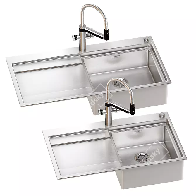 Versatile BLANCO DIVON Sink Set 3D model image 2