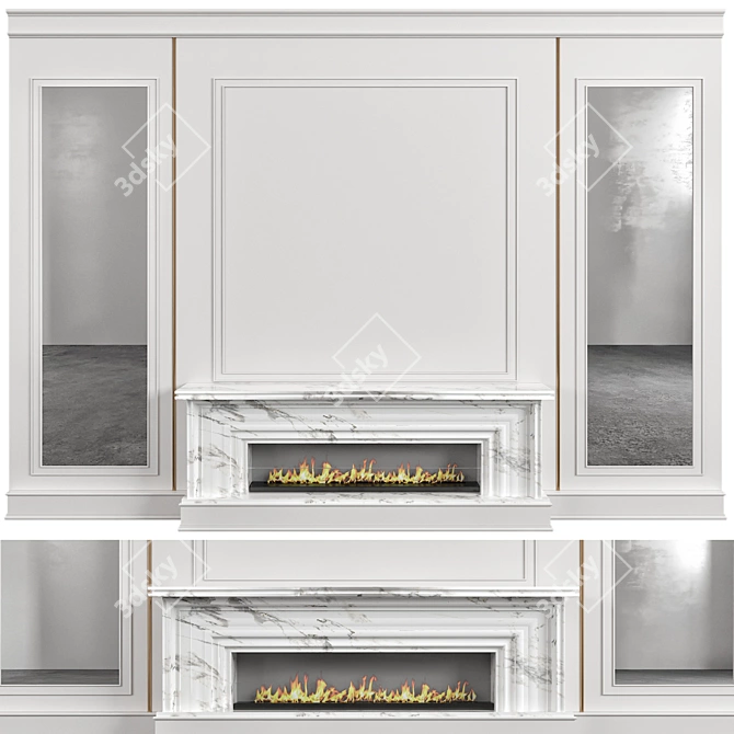  Modern Flames Fireplace No3 3D model image 1