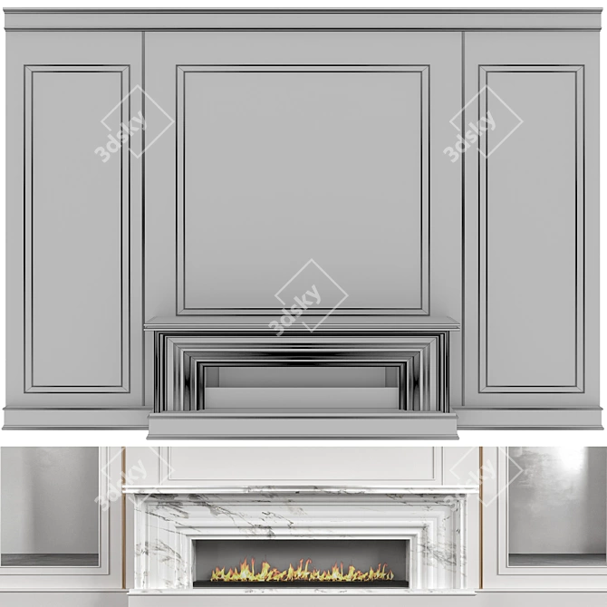  Modern Flames Fireplace No3 3D model image 3