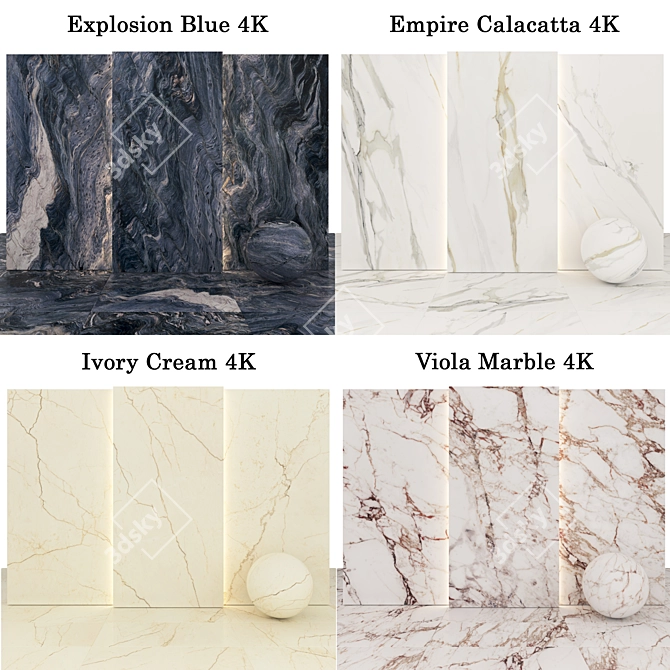 Luxury Marble Texture Collection 3D model image 2