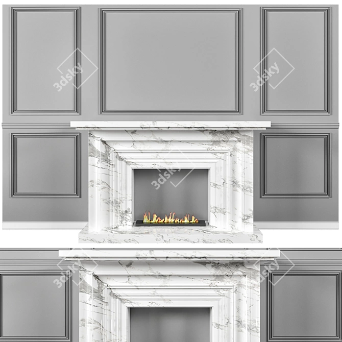 Minimalist Plugin-Free 3D Fireplace 3D model image 1