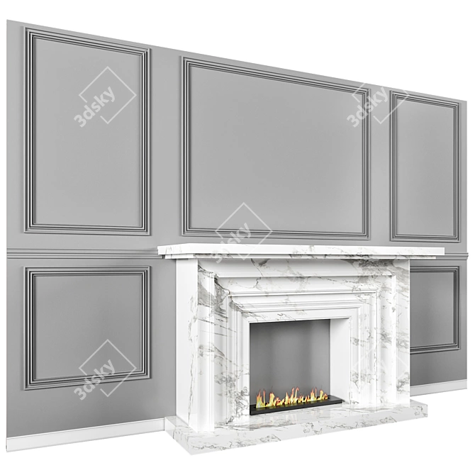 Minimalist Plugin-Free 3D Fireplace 3D model image 2