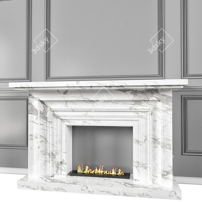 Minimalist Plugin-Free 3D Fireplace 3D model image 3