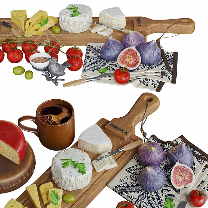 Boska Cheese Set with Board 3D model image 3