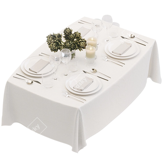 Luxury Tablecloth Bundle Set - Gallotti & Radice + Sylvestrina 3D model image 8