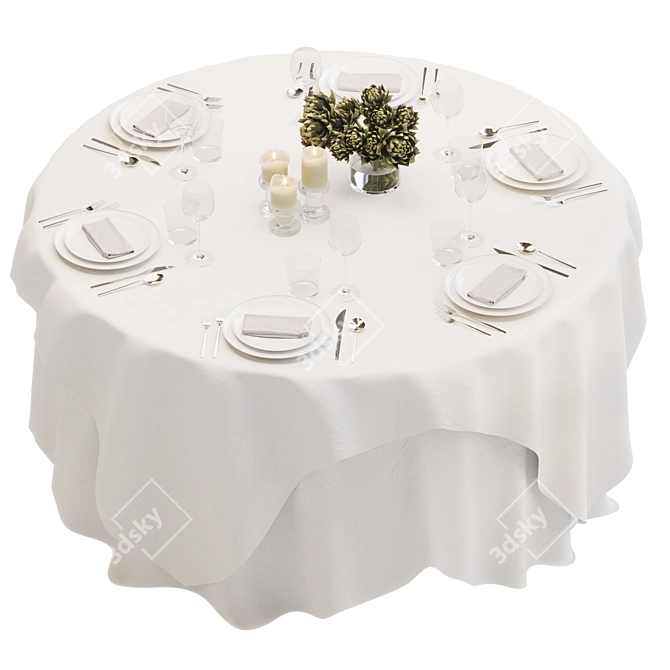 Luxury Tablecloth Bundle Set - Gallotti & Radice + Sylvestrina 3D model image 16