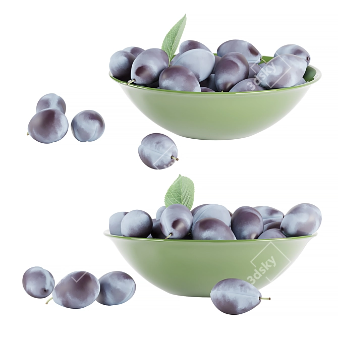 Assorted 7-Count Plum Set 3D model image 2