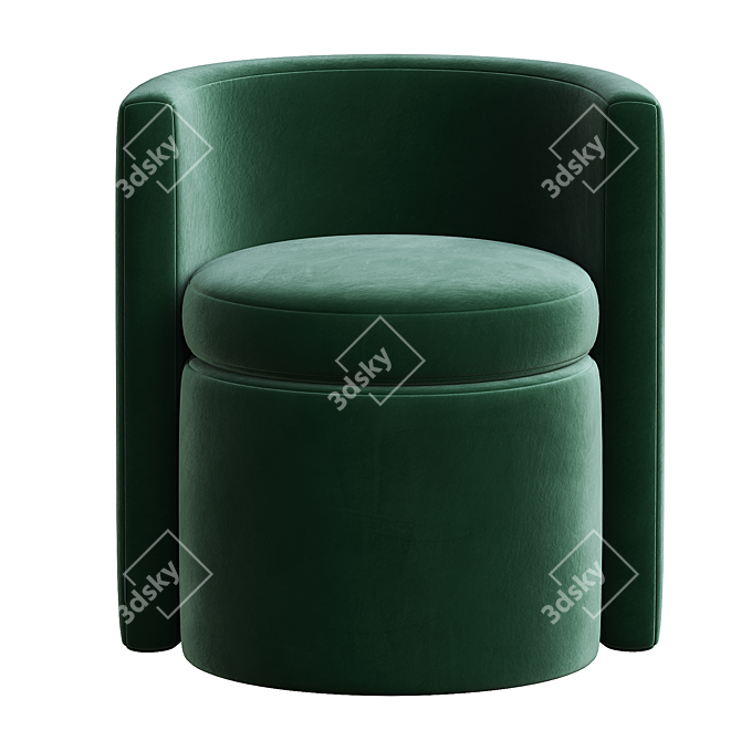 Luxurious Arcadia Stool Chic Velvet 3D model image 2