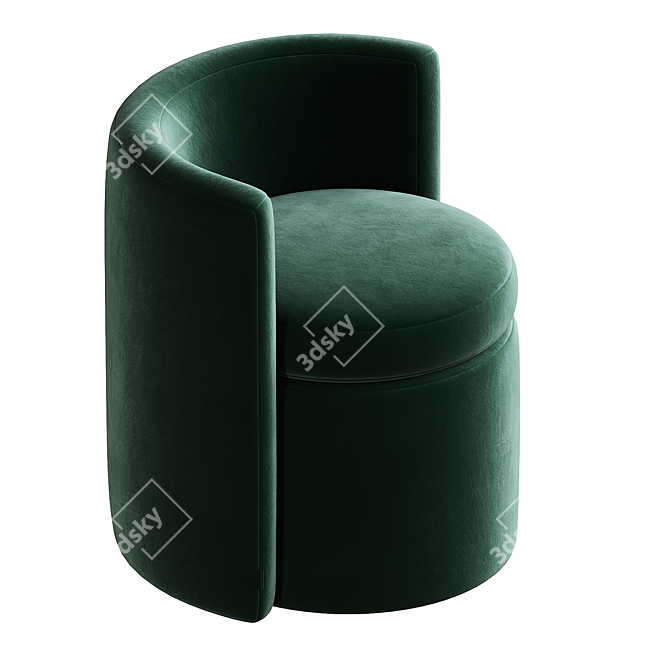 Luxurious Arcadia Stool Chic Velvet 3D model image 4