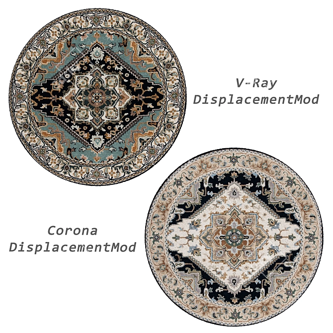 Round Rug Set with 6 variations 3D model image 3