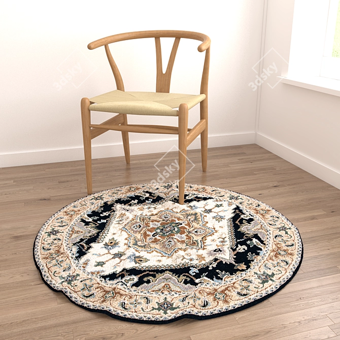 Round Rug Set with 6 variations 3D model image 6