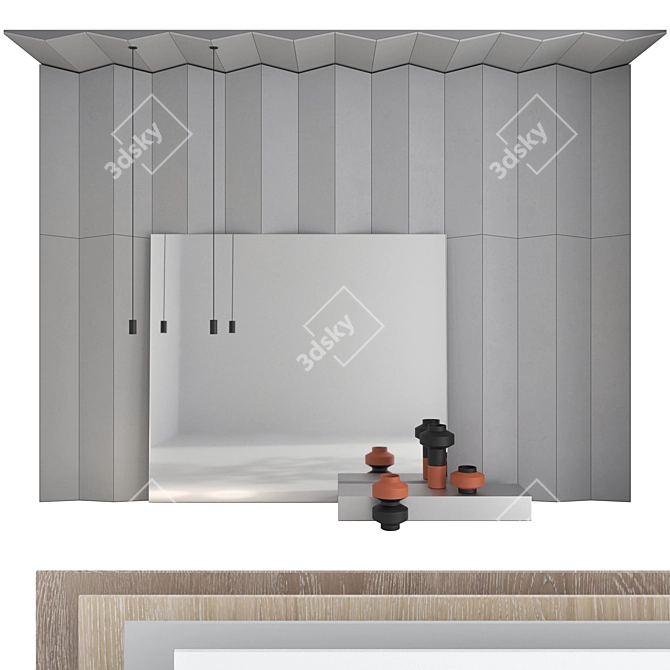 Modern 3D Panel Set Design 3D model image 1