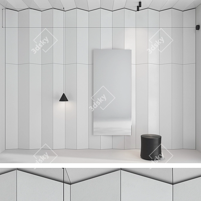 Modern 3D Panel Set Design 3D model image 2