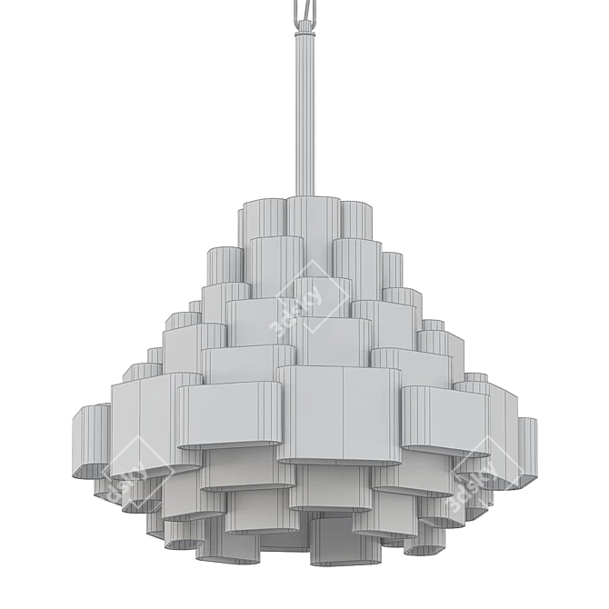 Totally Tubular Gold Pendant Light 3D model image 2