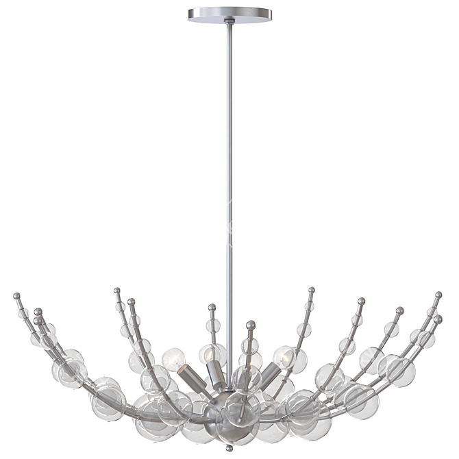 Luxurious Abberton Polished Nickel Chandelier 3D model image 1