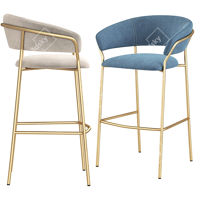 Velvet Jazz Barstool | Pedrali 3D model image 2