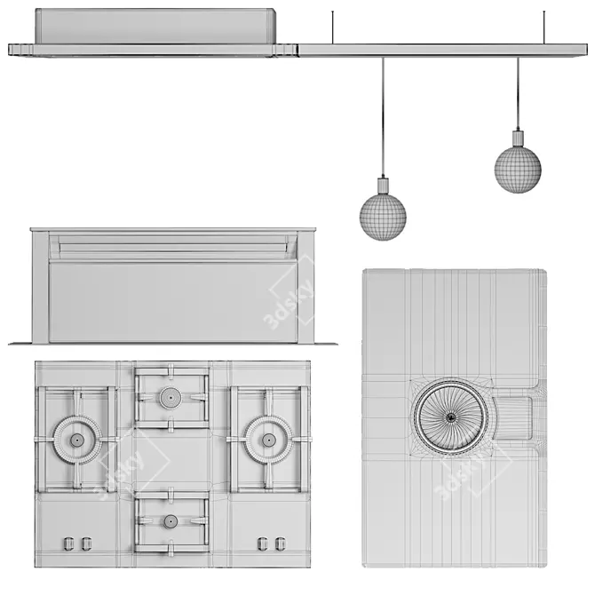 Elica Modern Appliances Bundle Kit 3D model image 5