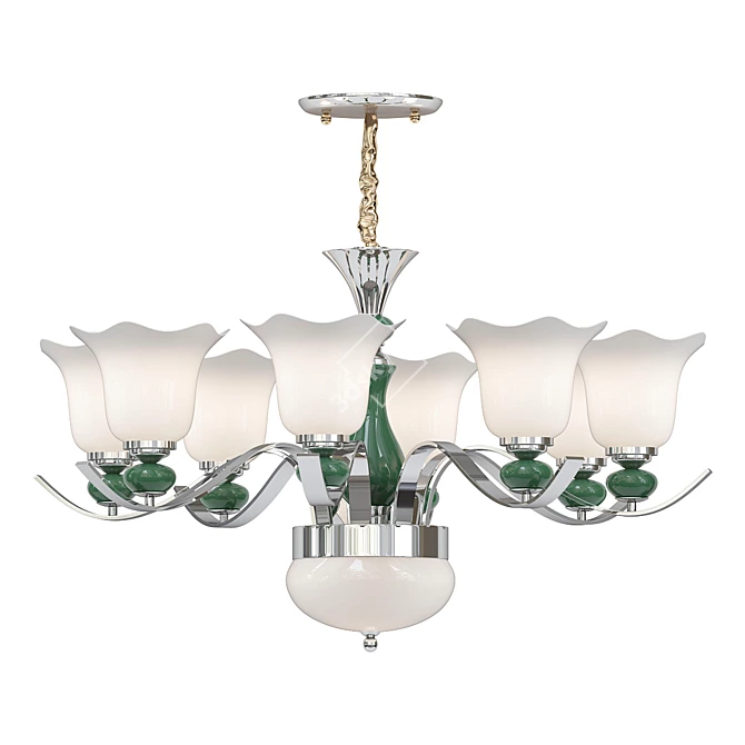 Luxurious European Ceramic Chandelier 3D model image 1