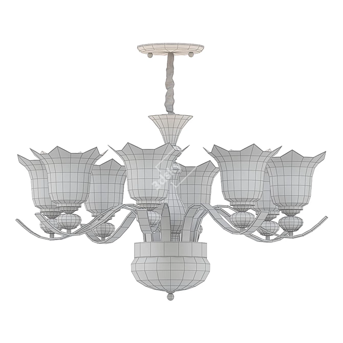 Luxurious European Ceramic Chandelier 3D model image 2