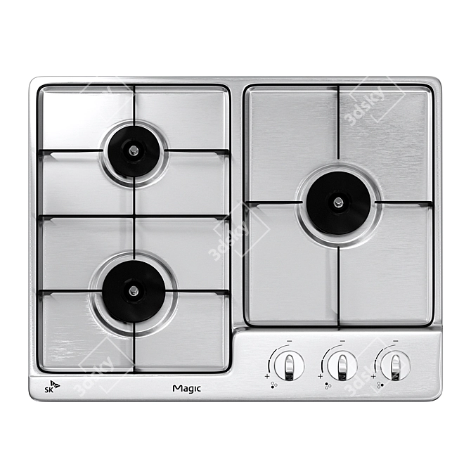 SK Magic Gas Cooktop Trio 3D model image 6