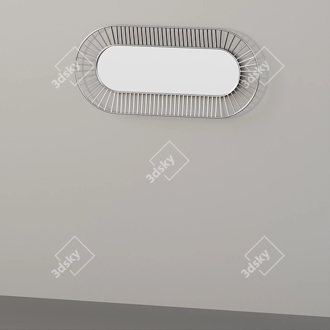 Art Deco Brass Hanging Mirror 3D model image 4