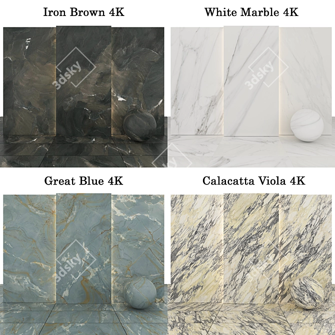 Luxury Marble Texture Collection 3D model image 2