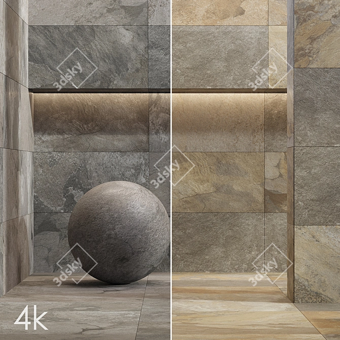 Slate Texture Bundle 4K 32Textures 3D model image 1