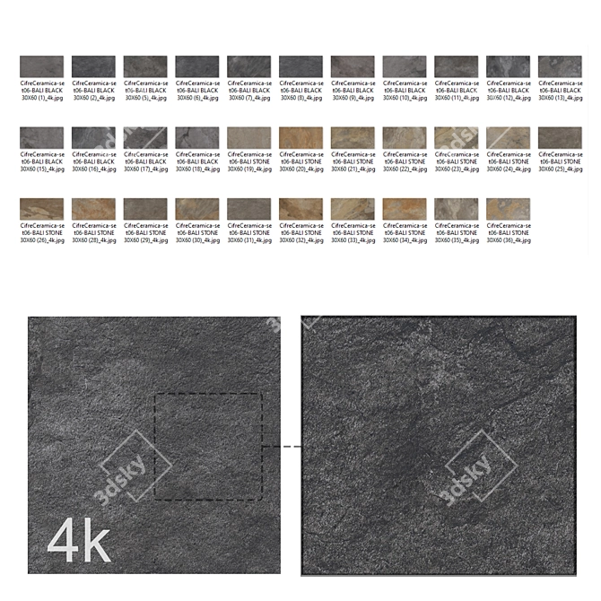 Slate Texture Bundle 4K 32Textures 3D model image 2