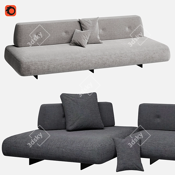 Modern Sand Sofa Comfort Concept 3D model image 3