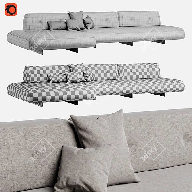 Modern Sand Sofa Comfort Concept 3D model image 5